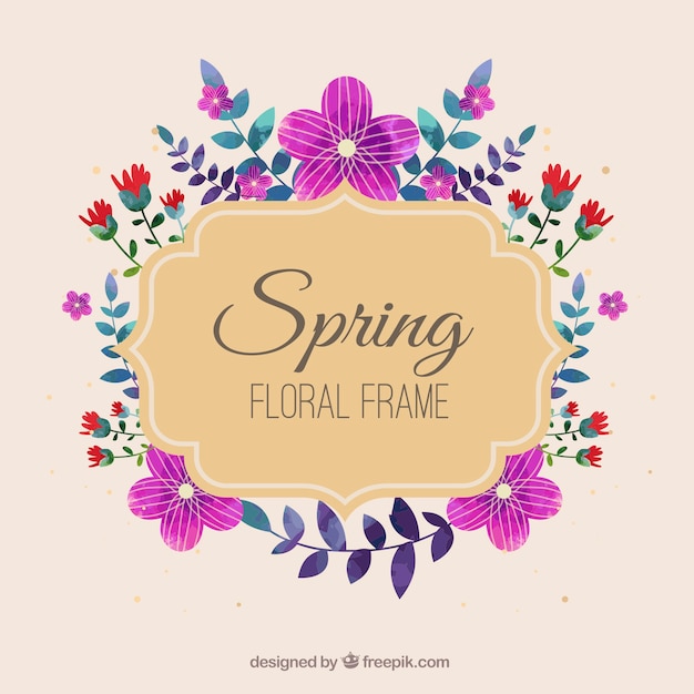Marco floral de primavera en estilo vintage