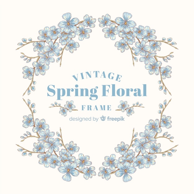 Marco floral de primavera vintage