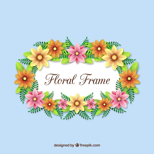 Marco floral realista
