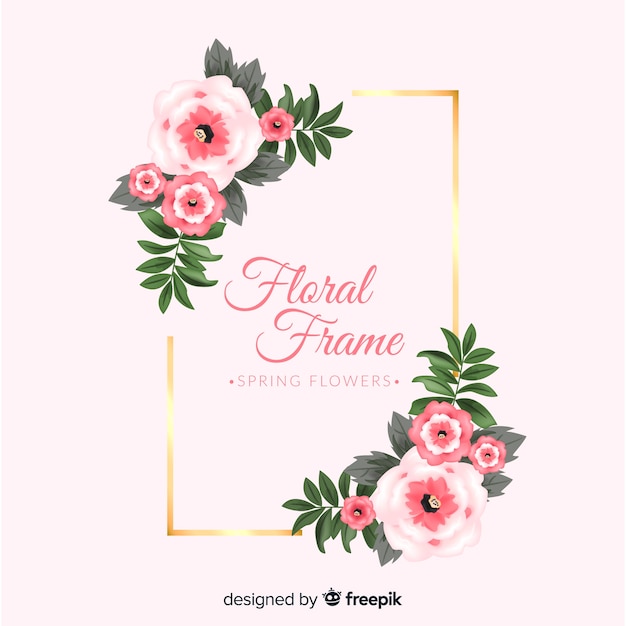 Vector gratuito marco floral realista