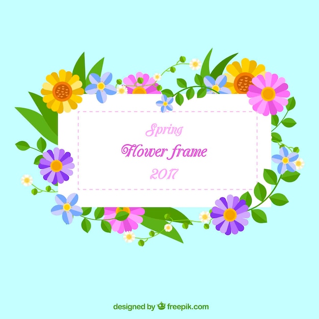 Vector gratuito marco floral rectangular