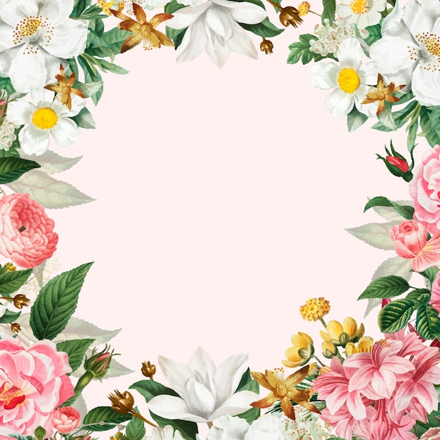 Marco floral rosa