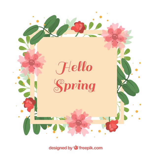 Marco de flores de primavera