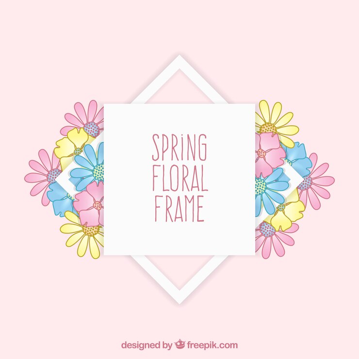 Vector gratuito marco de flores de primavera