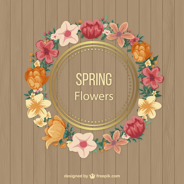Vector gratuito marco de flores primaverales