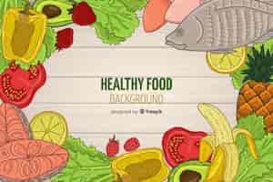 Vector gratuito marco fondo comida saludable