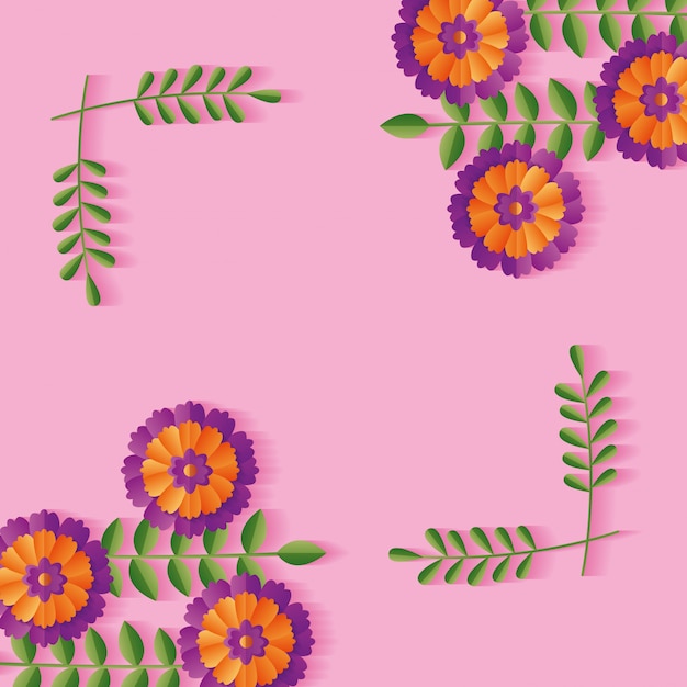 Marco de fondo floral de flores