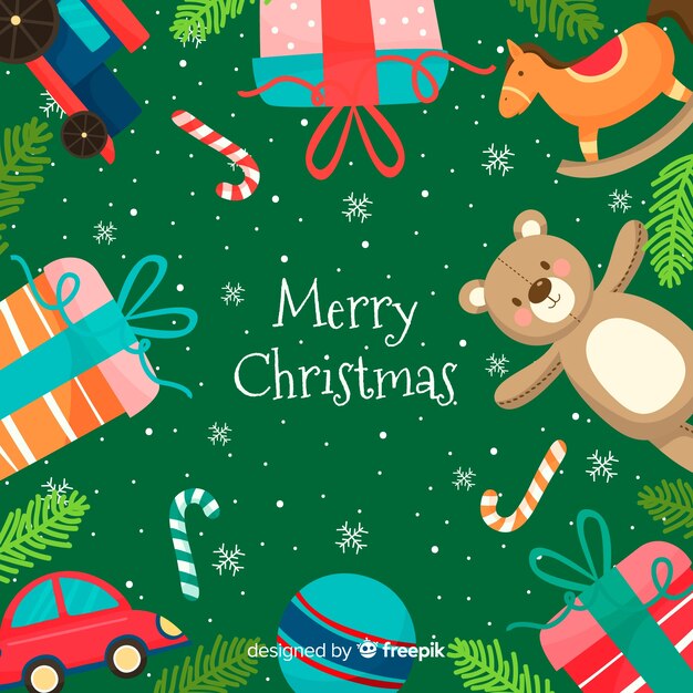 Marco fondo juguetes navidad