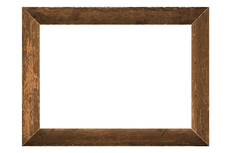 Vector gratuito marco de fotos de madera marrón realista