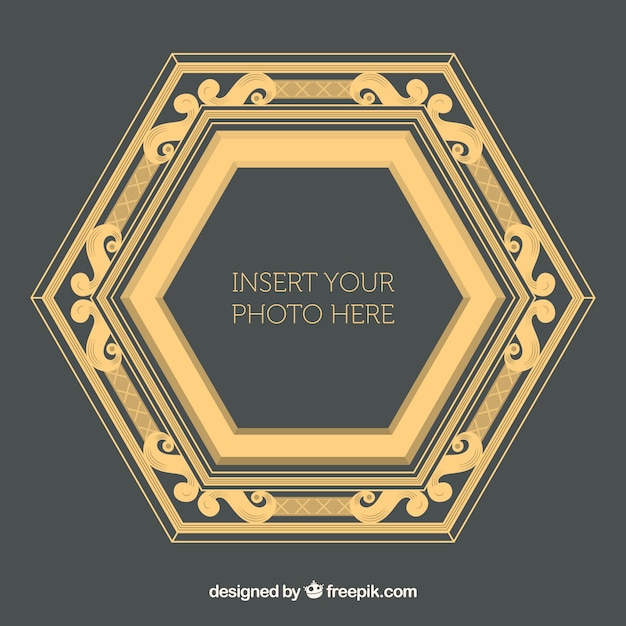 Vector gratuito marco de fotos vintage hexagonal