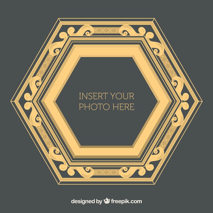 Vector gratuito marco de fotos vintage hexagonal