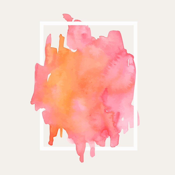 Vector gratuito marco geométrico con acuarela gradiente mancha rosa