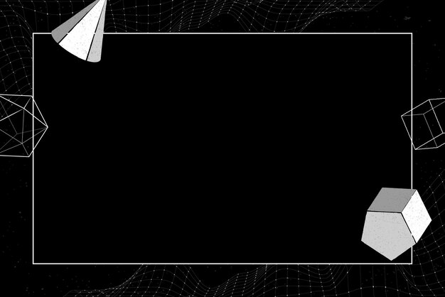 Marco geométrico gris sobre fondo negro vector