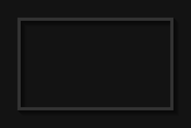 Marco gris rectángulo en vector de fondo negro