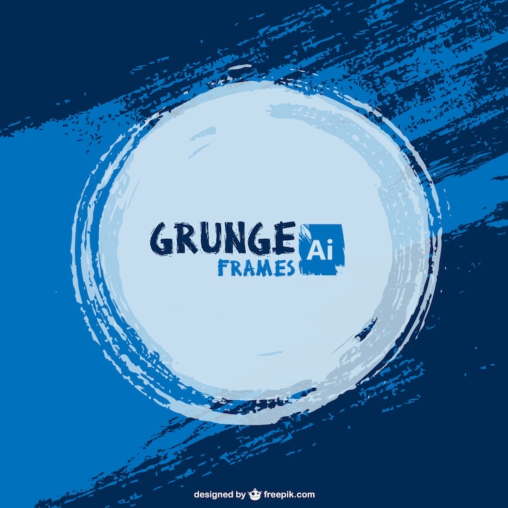 Vector gratuito marco de grunge azul