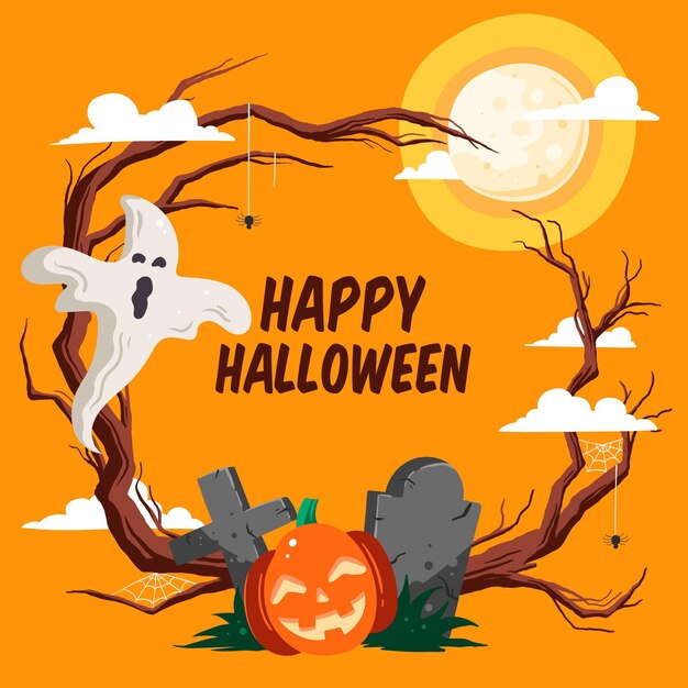 Marco de halloween dibujado a mano