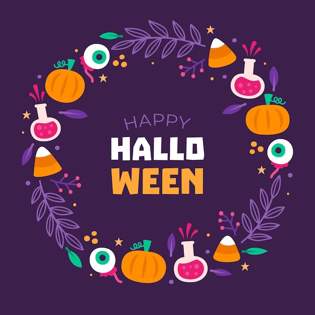 Vector gratuito marco de halloween dibujado a mano