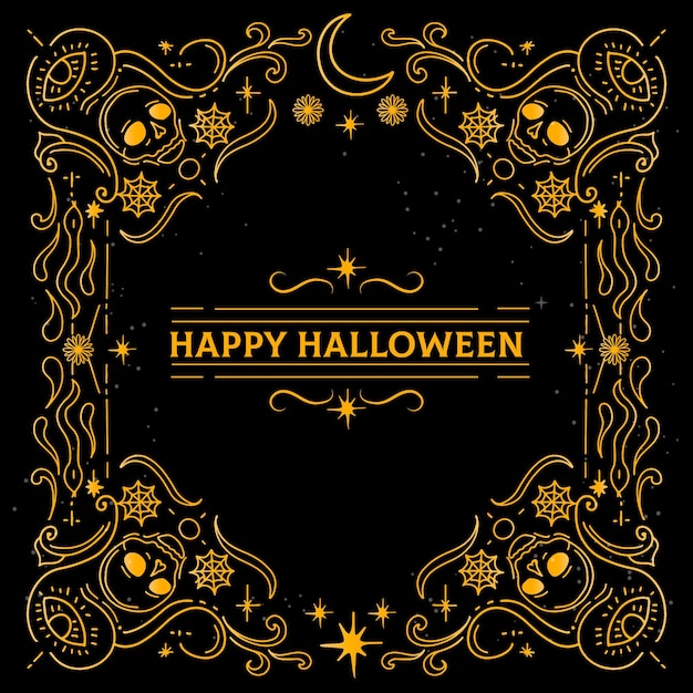 Vector gratuito marco de halloween dibujado a mano