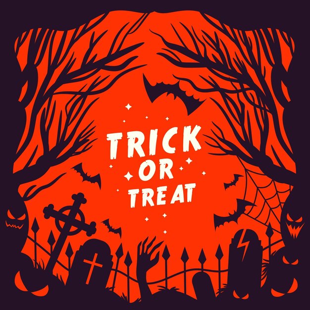 Marco de halloween de diseño plano