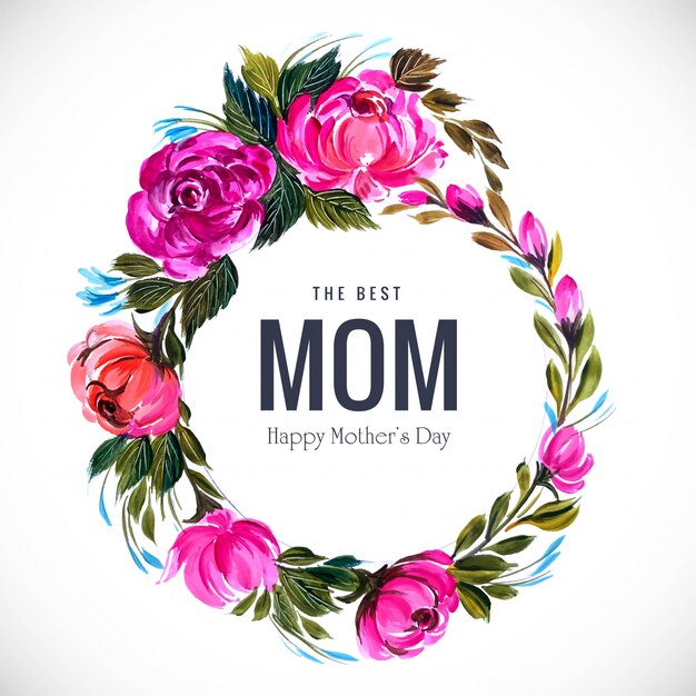 Marco hermoso de las flores de la tarjeta de felicitación del día de madres