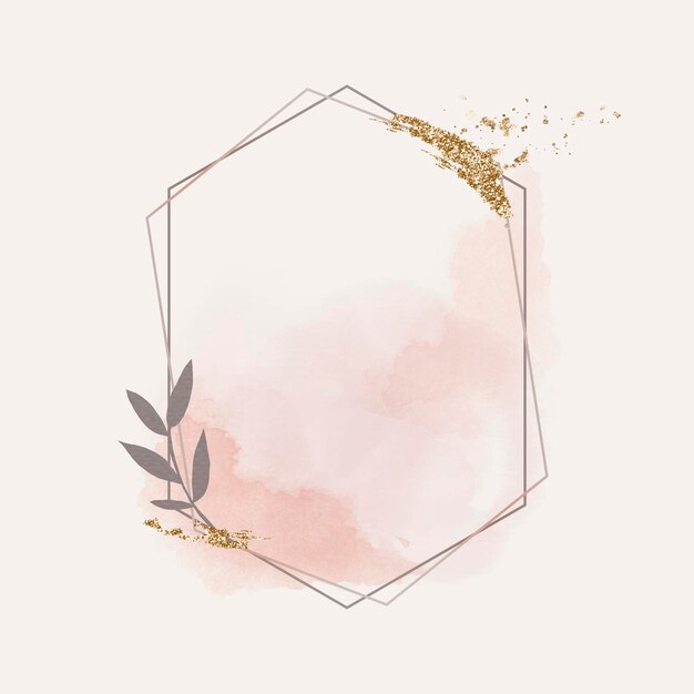Marco hexagonal rosa brillante