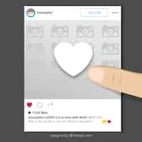 Vector gratuito marco de instagram con dedo