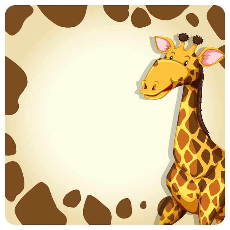 Vector gratuito marco jirafa con animal