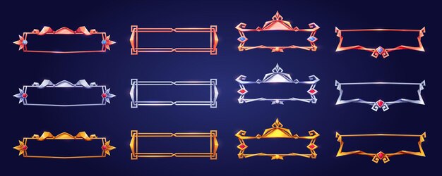 Marco de juego medieval ui borde de fantasía de metal