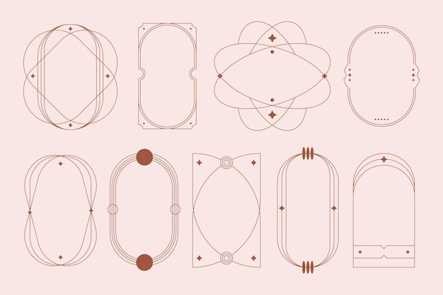 Marco lineal minimalista de diseño plano