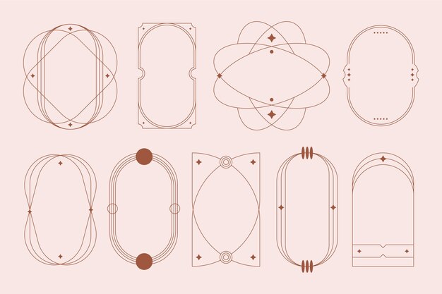Marco lineal minimalista de diseño plano