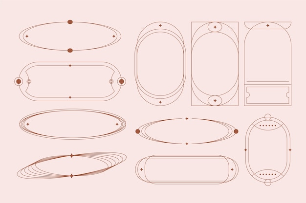 Marco lineal minimalista de diseño plano