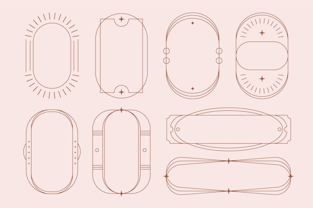 Marco lineal minimalista de diseño plano