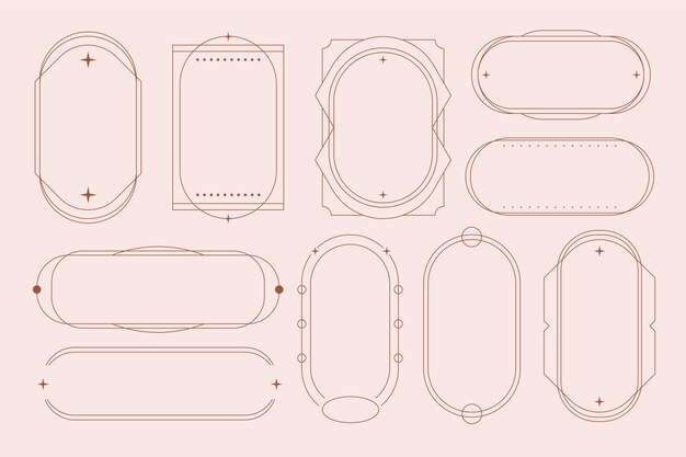 Marco lineal minimalista de diseño plano