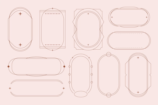 Marco lineal minimalista de diseño plano