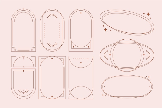 Marco lineal minimalista de diseño plano
