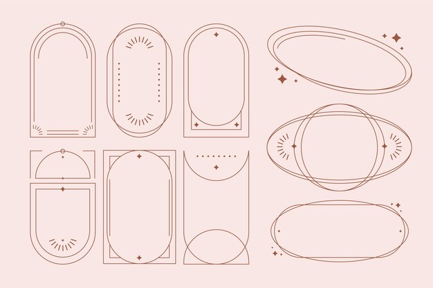 Marco lineal minimalista de diseño plano