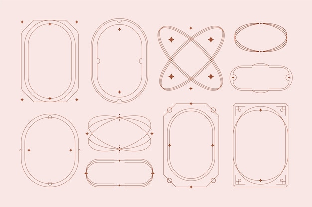 Marco lineal minimalista de diseño plano