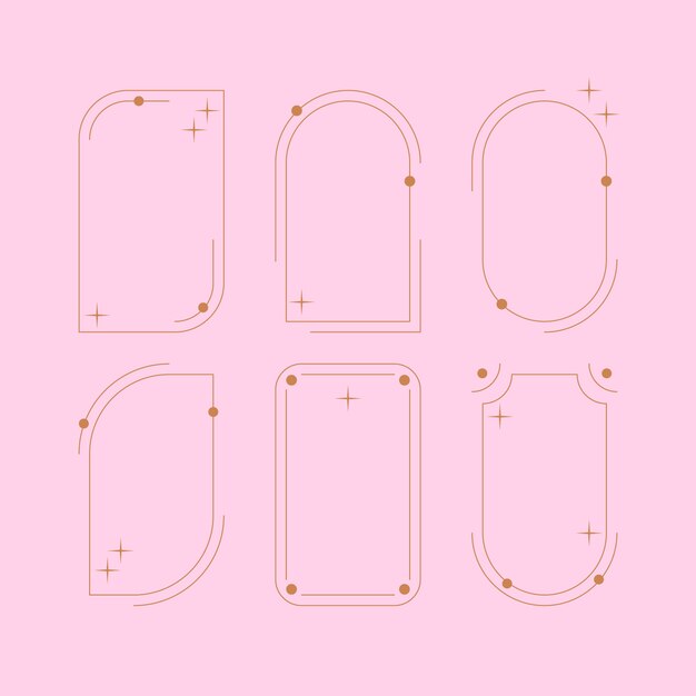 Marco lineal minimalista de diseño plano