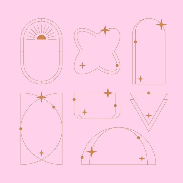 Marco lineal minimalista de diseño plano