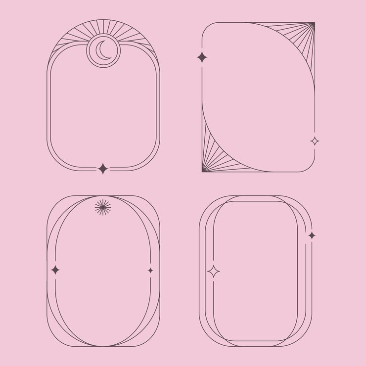 Vector gratuito marco lineal minimalista de diseño plano