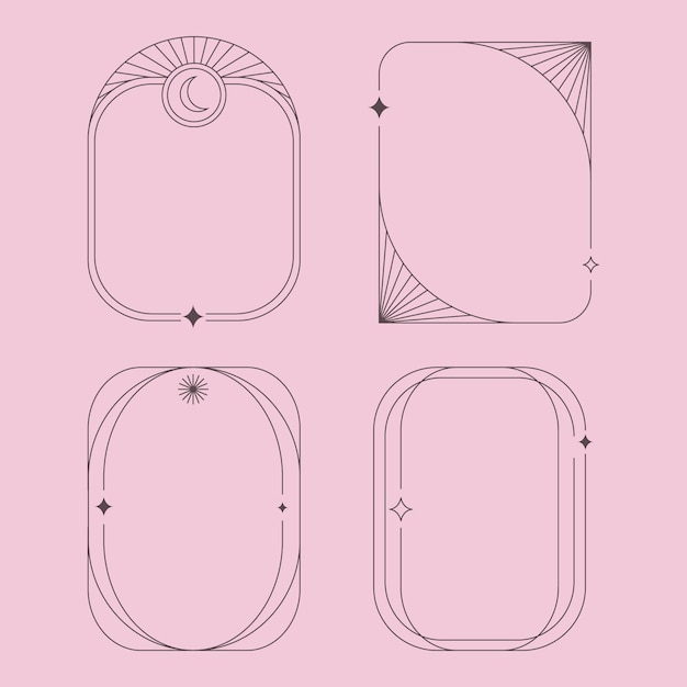 Marco lineal minimalista de diseño plano