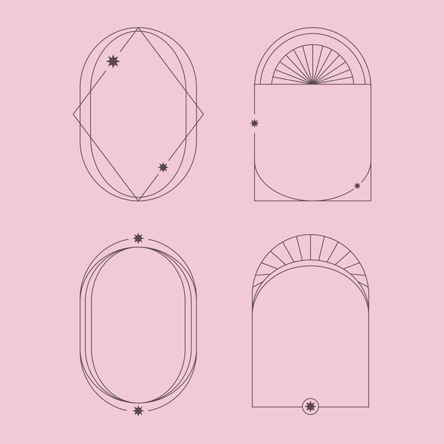 Marco lineal minimalista de diseño plano