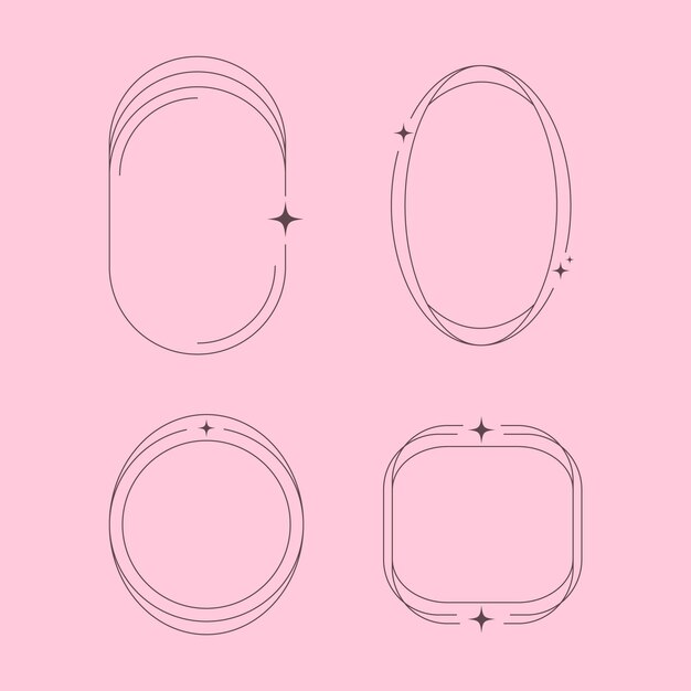 Marco lineal minimalista de diseño plano