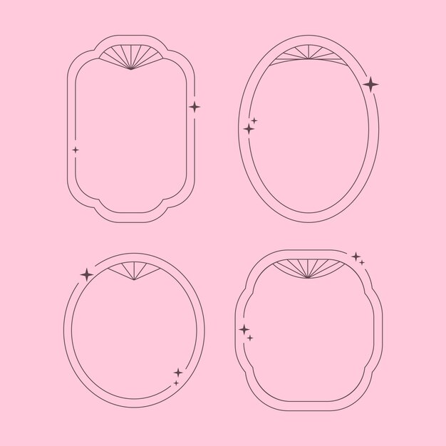 Marco lineal minimalista de diseño plano