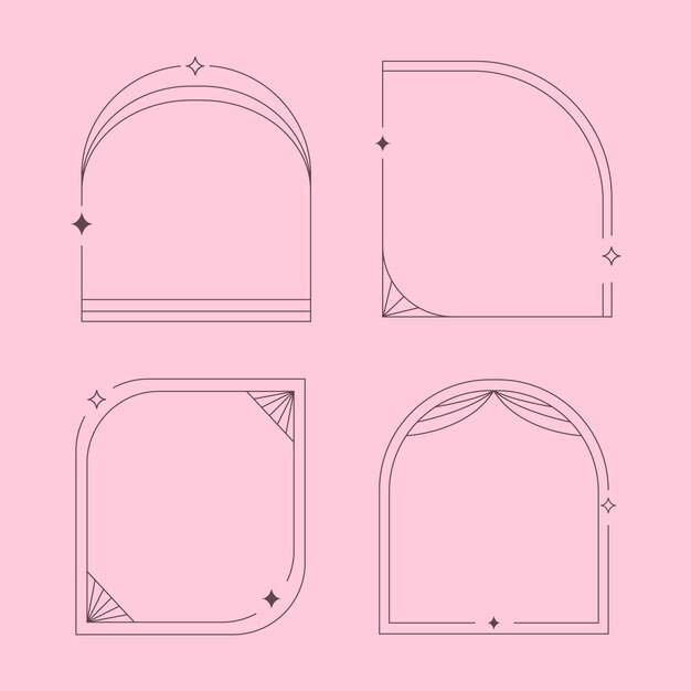Marco lineal minimalista de diseño plano