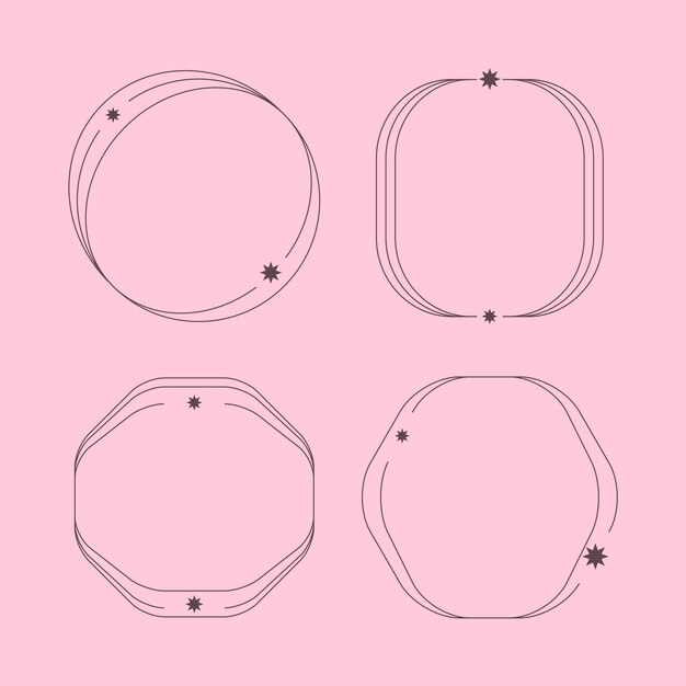 Marco lineal minimalista de diseño plano