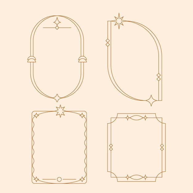 Marco lineal minimalista de diseño plano