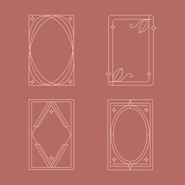 Marco lineal minimalista de diseño plano