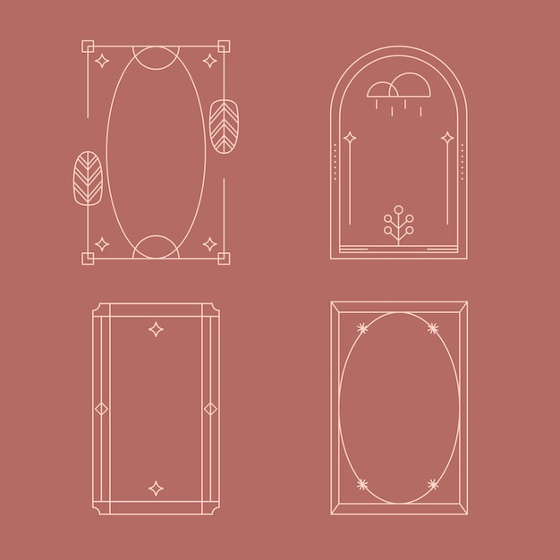 Marco lineal minimalista de diseño plano