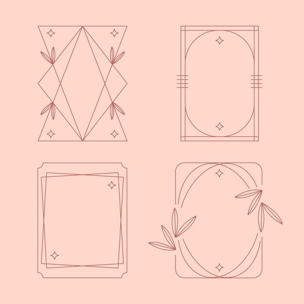 Marco lineal minimalista de diseño plano